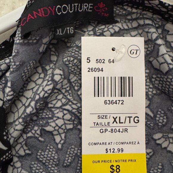 Black and White Lace Design Candy Couture Tank Top, Womens Size XLarge - Picture 5 of 8